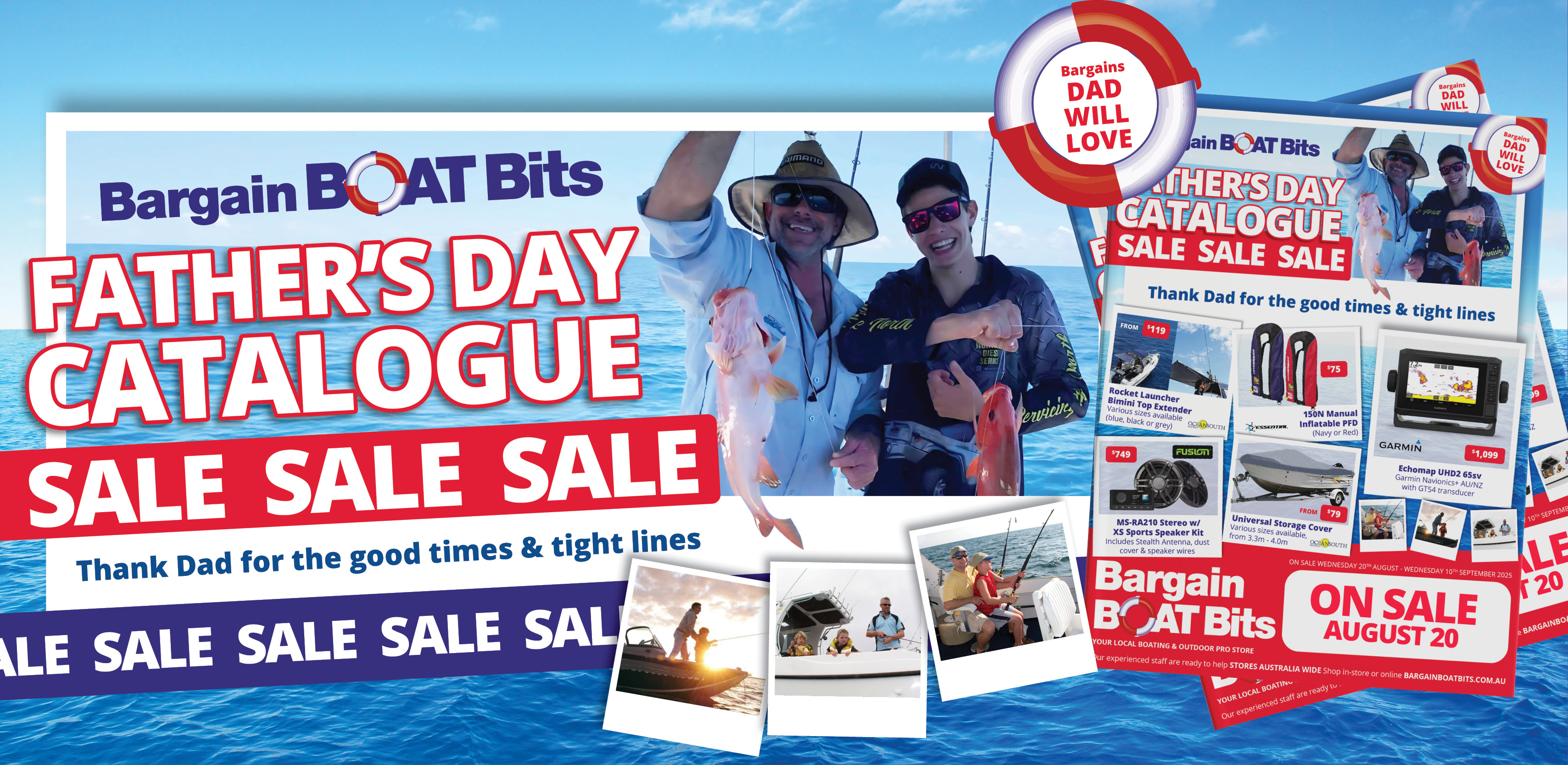 bargain boat bits father's day sale catalogue banner