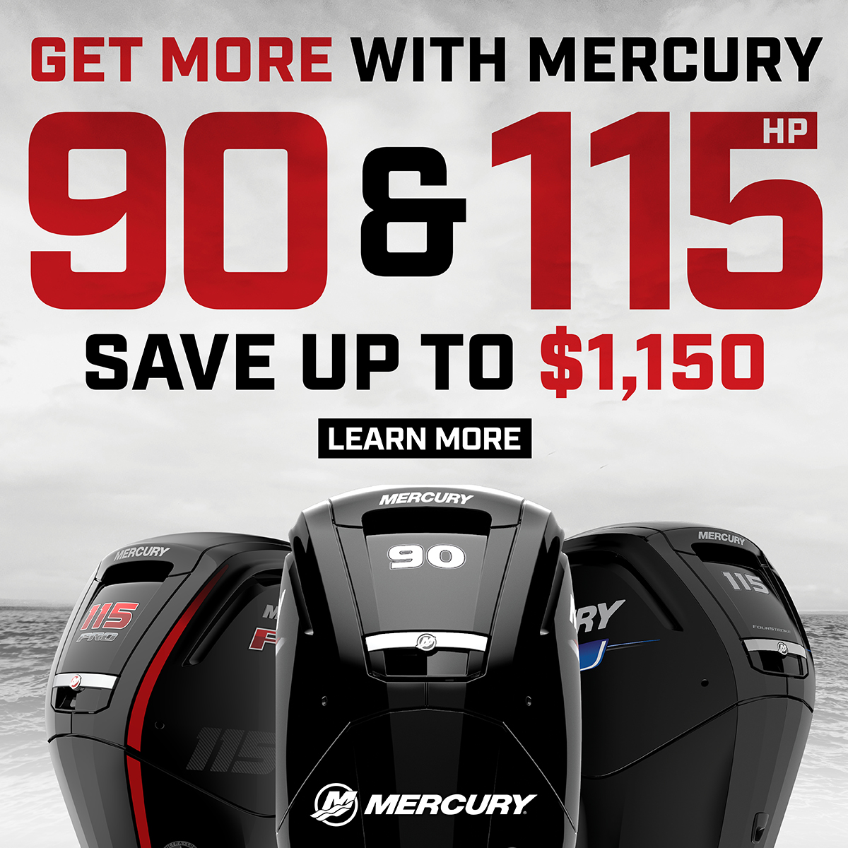 get more with mercury 90-115hp promo banner